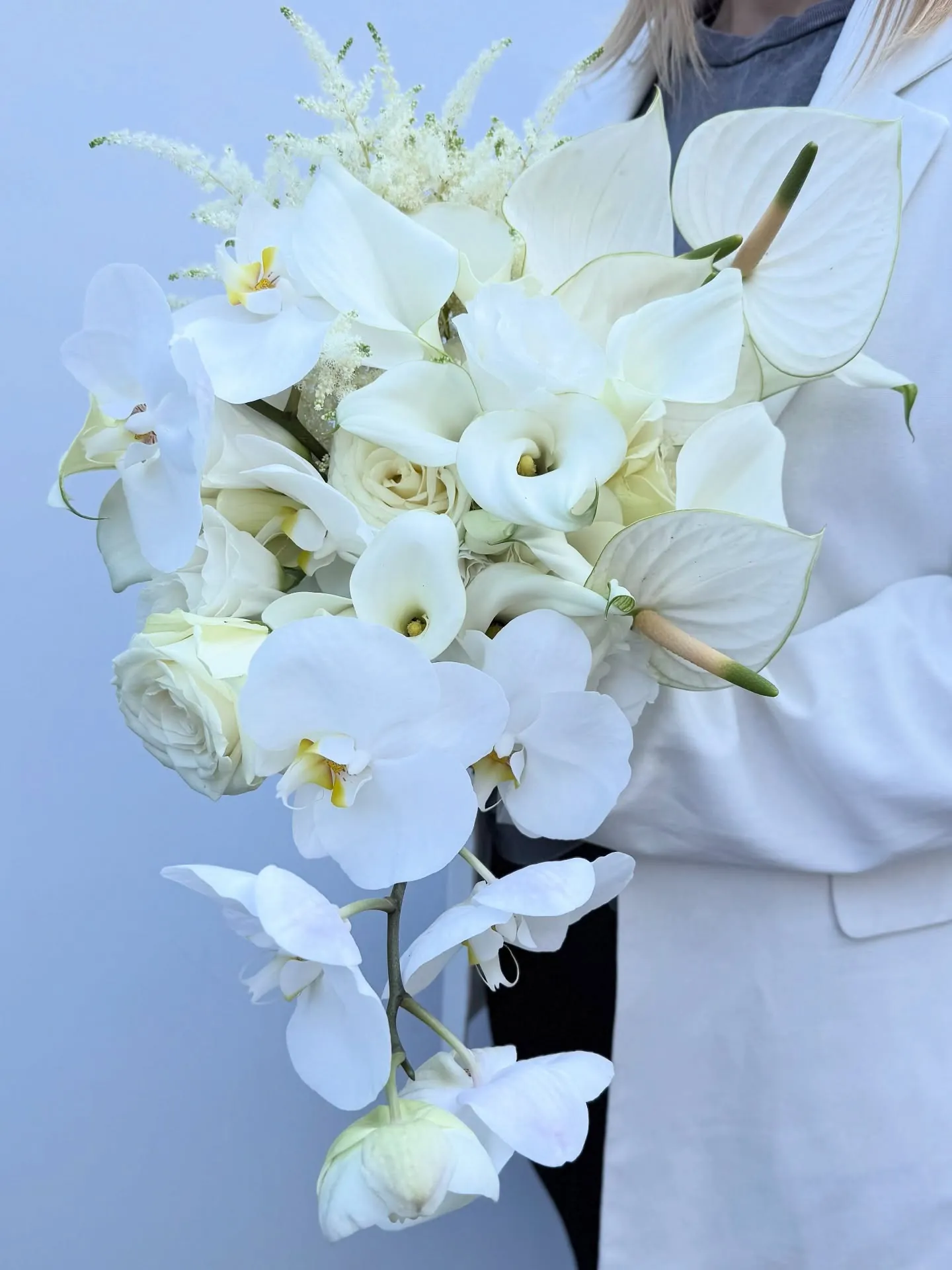 Buchet alb cu orhidee