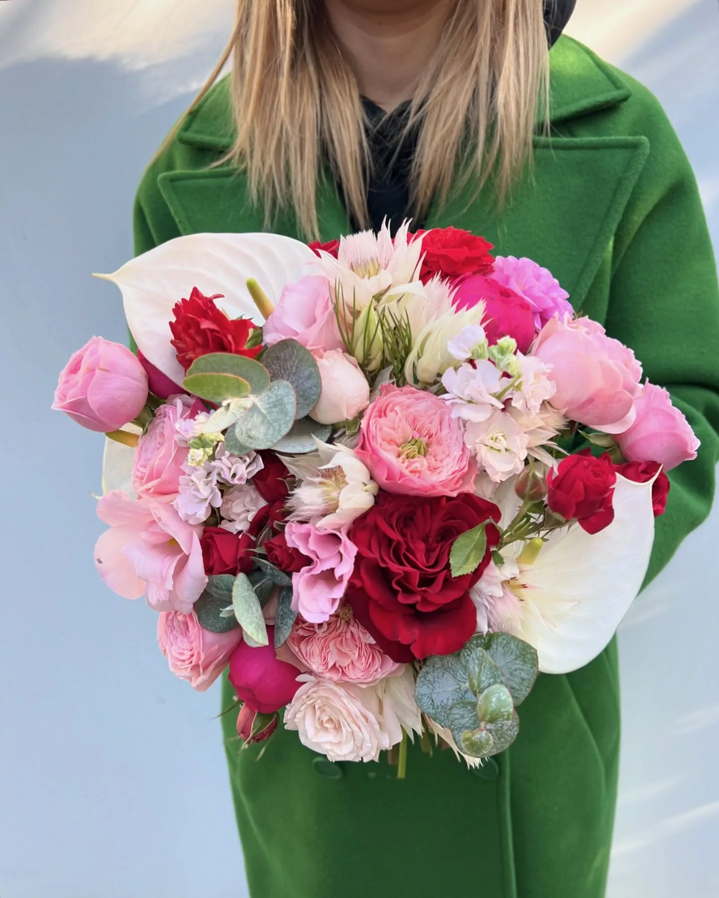 Buchet roz cu anthurium