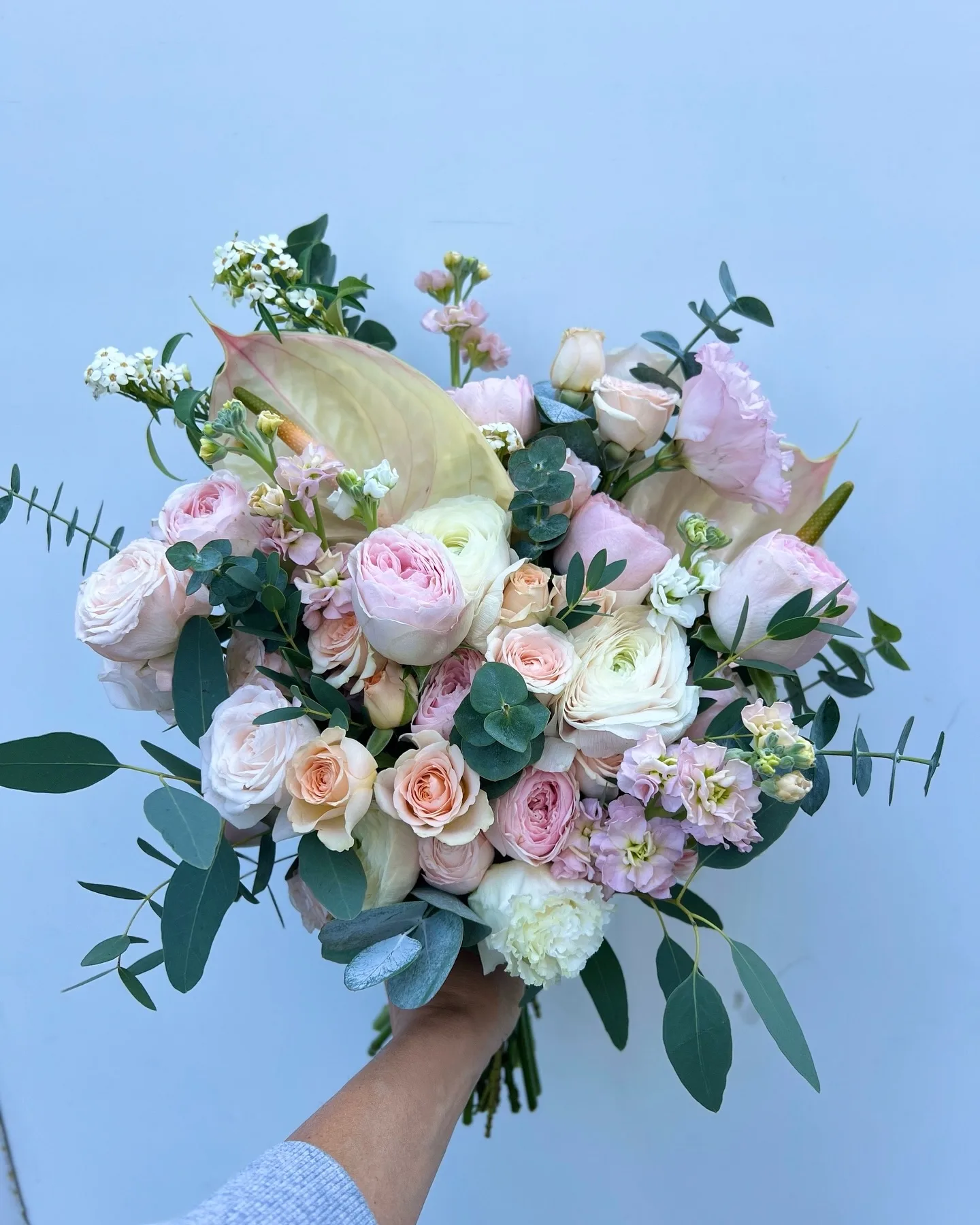 Buchet pastel cu anthurium